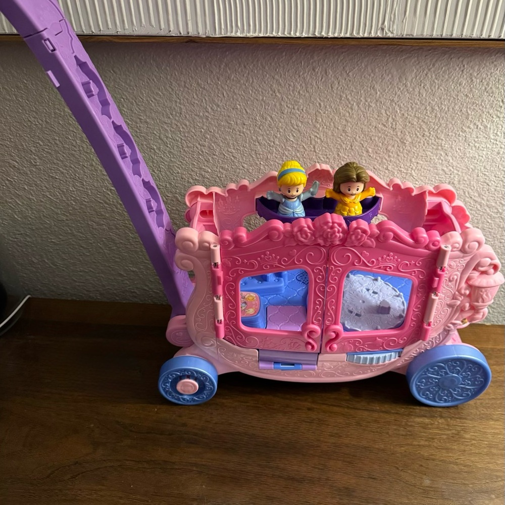 Little People Princess Carriage Pull Toy with Cinderella and Belle